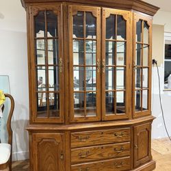 Antique Wood Vintage Dining Cabinet 