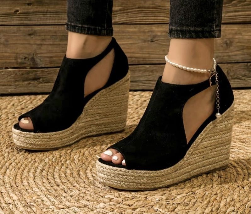Woman’s Espadrille Peep Toe Wedge