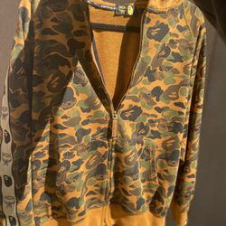 Mcm X Bape Zip Up Hoodie 