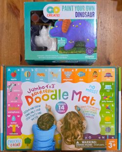 Kids Jumbo Doodle Mat and Paint Your Own Dinosaur