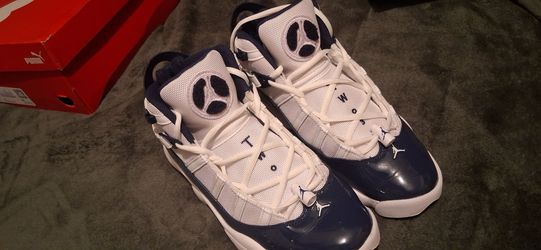 Air Jordan 6 Rings White Navy Sneakers