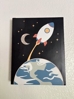 Kids rocket wall art