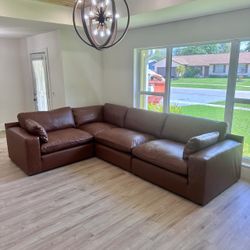 New Leather Cloud Couch Modular Sofa