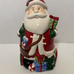 Ceramic Santa Cookie Jar With Box 