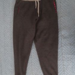 Burlebo Men's Medium Gray Check Pocketing Drawstring Athletic Jogger Sweatpants