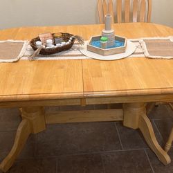 Wood Table With 6 Chairs 