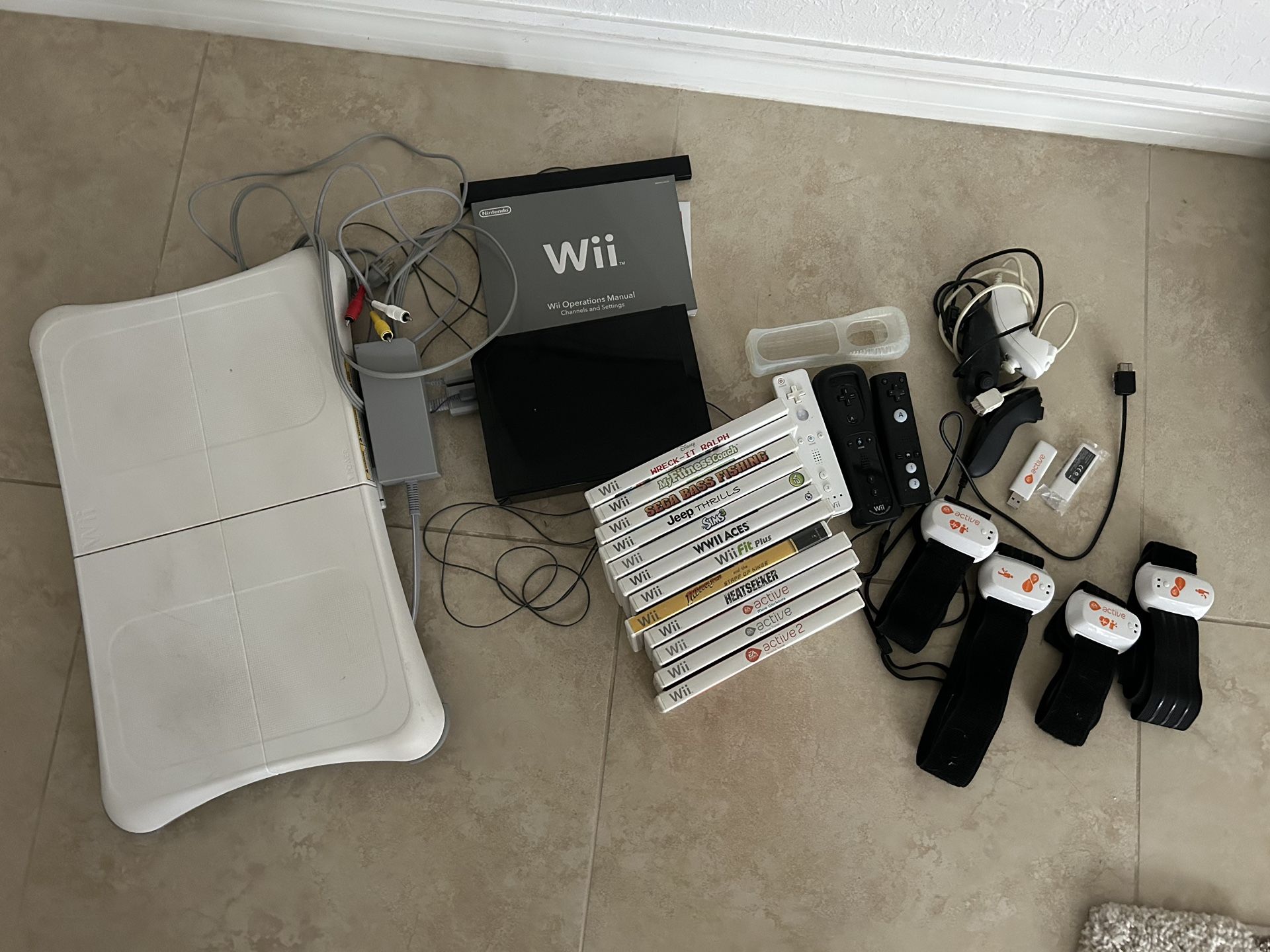 Wii Console With Balance Board, Accessories And Games