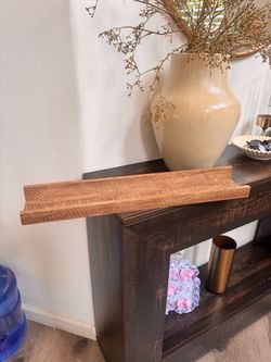 Set of Wood wall shelves brown