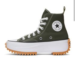 Olive Green Star Hike Converse Hi Tops