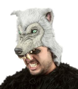 Ghoulish Productions Gray Wolf Latex Mask Halloween Party Adult