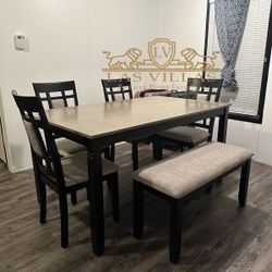 Dining  Set New , Table,4 Chairs And Bench 