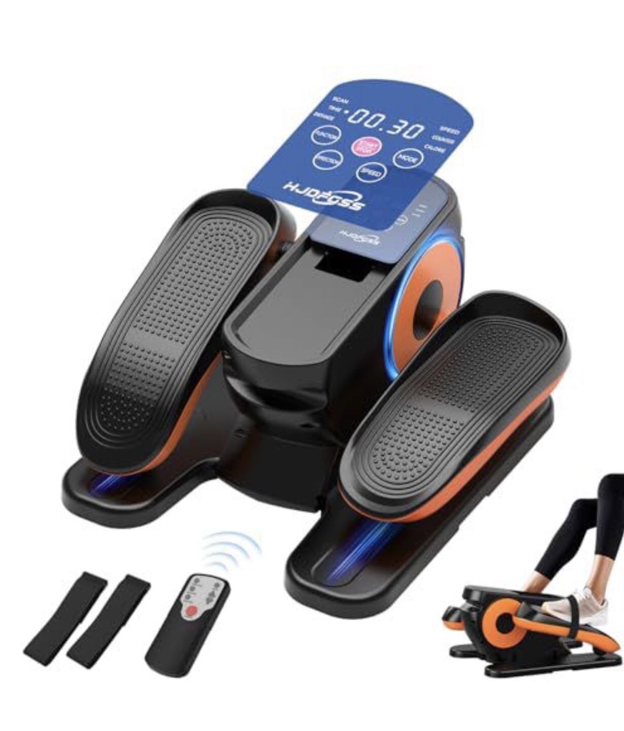 Under Desk Elliptical Machine, Ellipse Leg Exerciser as Seen on Tv for Seniors Adults with 12 Adjustable Speed, Quiet & Portable Seated Pedal Exercise