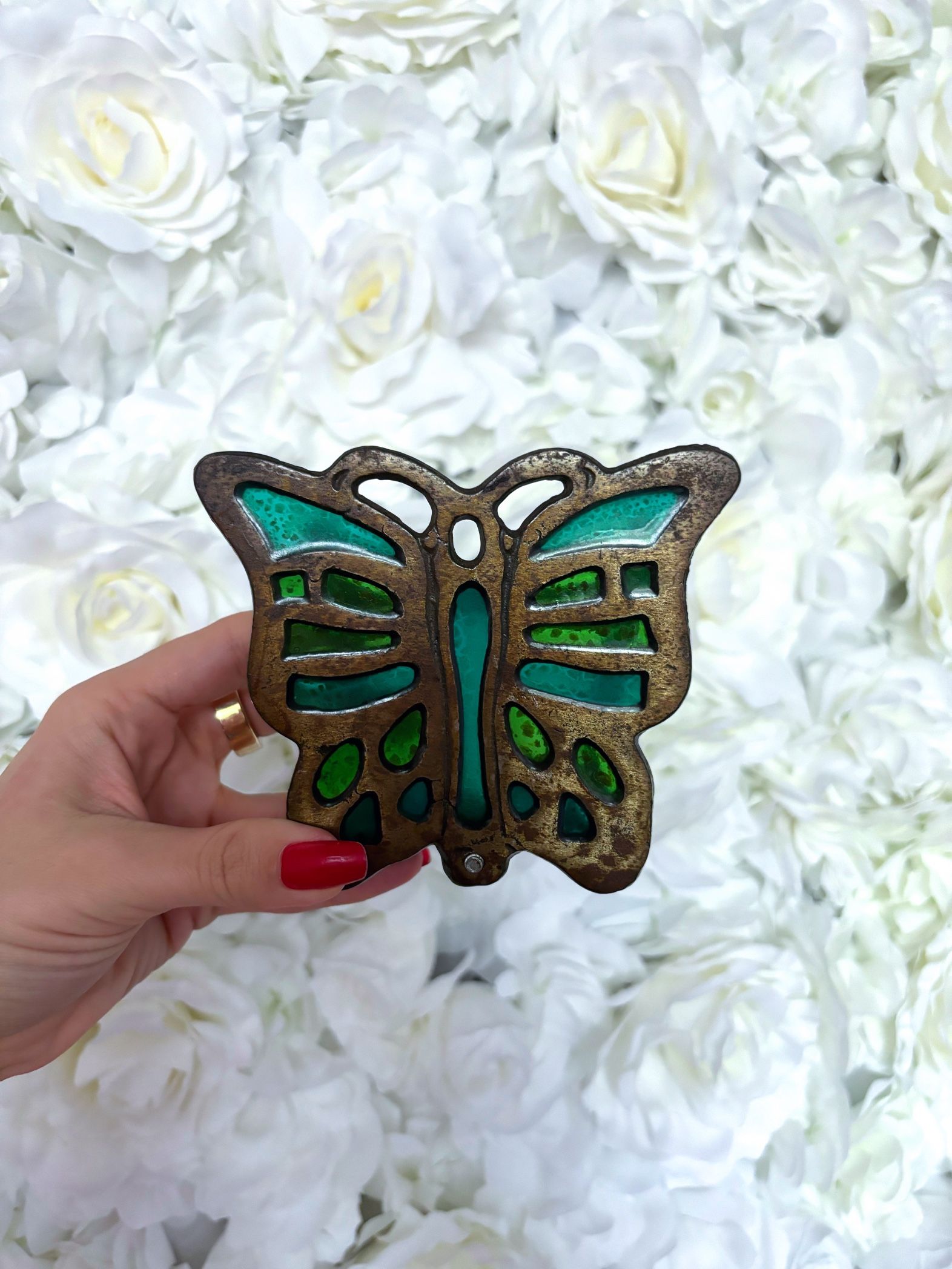 ✨ BUTTERFLY NAPKIN HOLDER BUTTERFLY STAINED GLASS BUTTERFLY KITCHEN BLUE GREEN✨