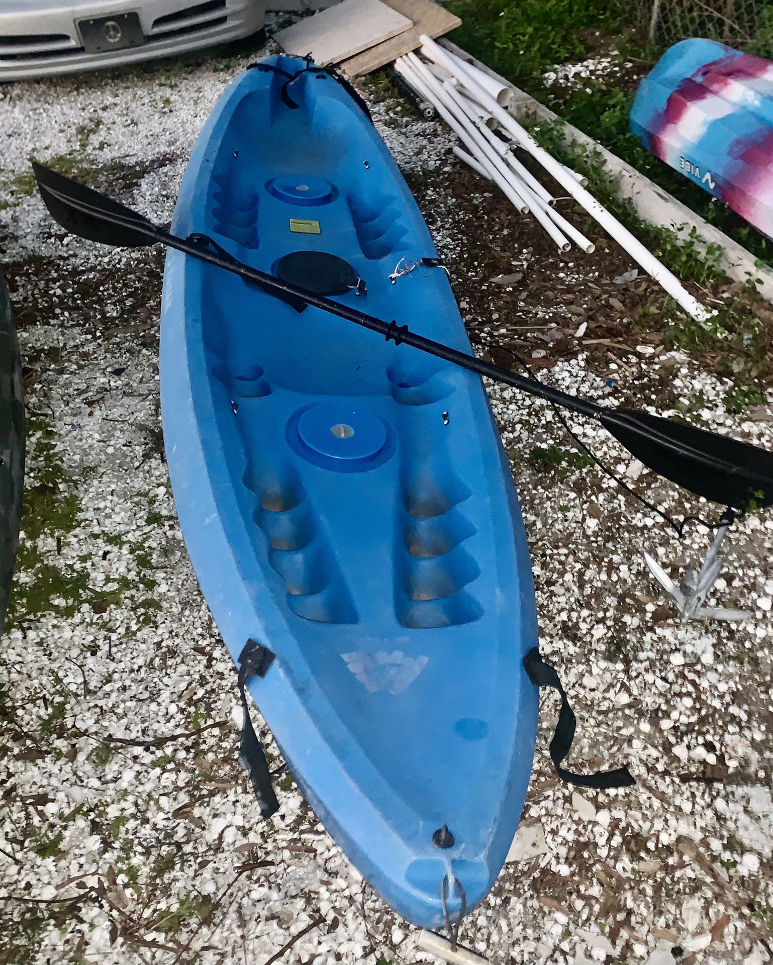 Tandem OceanTech Kayak W/ Anchor & Paddle
