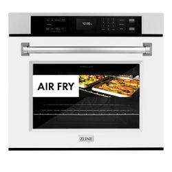 ZLINE 30 in. Professional True Convection Single Wall Oven with Air Fry and Self Clean in Stainless Steel with White Matte Door