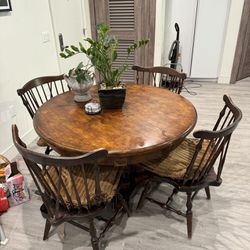 Wooden Kitchen Table And 4 Chairs