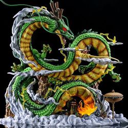 Dragon Ball GK Shenron and Kid Goku LED light-up scene statue model collectible anime figure display, wholesale.