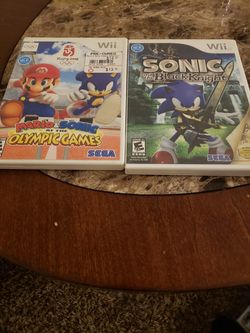 Mario and sonic Olympic games, sonic and the black knight wii