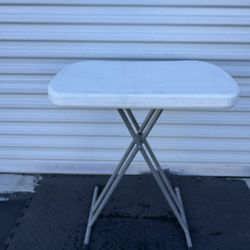 Folding Table 25 Inch - Small Desk Adjustable Height TV Tray for Laptop, Couch, Camping - Heavy Duty Utility Foldable Table for Small Spaces, No Assem