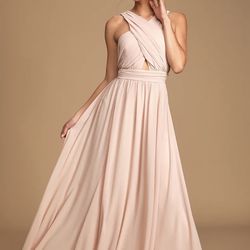 Lulus Divine Inspiration Blush Halter Maxi Dress