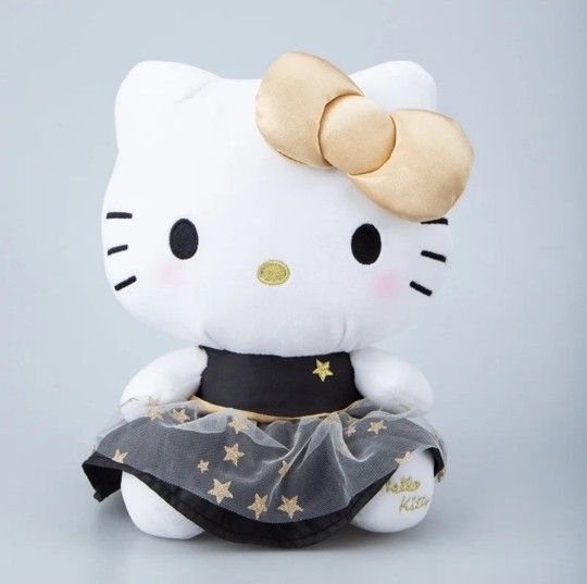 Hello Kitty 9" Black & Gold Plush