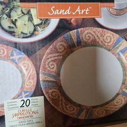 Vintage Corelle Sand Art 20 Piece