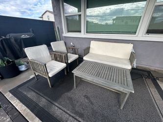 Bench and chairs outdoor set