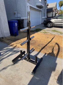 Weight Plate Tree Storage Rack with Wheels