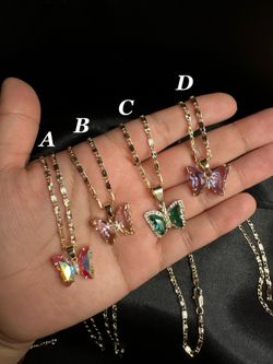 18k Gold Filled Butterfly Necklaces