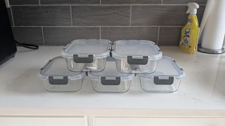 5-Pack Glass Meal Prep Containers (36 Oz) - Moving Sale!