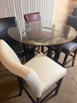 High Rise Glass Dining Room Set
