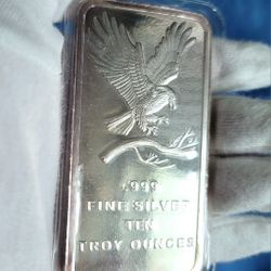 LARGE 10 OZ. .999 Silver Bar☆SOLD OUT ☆Flying Eagle, Sealed 