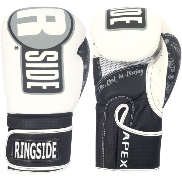 Ringside Apex Gloves 14 oz Black and White Sparring Training
