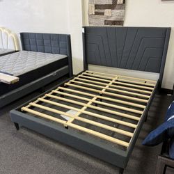 Queen Bed Frame In Gray 