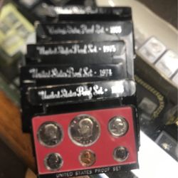 Proof Sets. 1973,74,75,76,77 