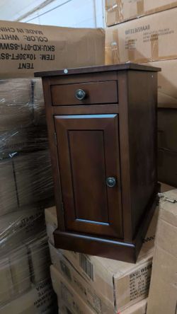 Accent Table - End - Side Table - Nightstand - Storage Drawer - Brown Veneer $60  Warehouse Address: 2745 Boone st  Columbia sc 29204 Behind DOLLAR TR