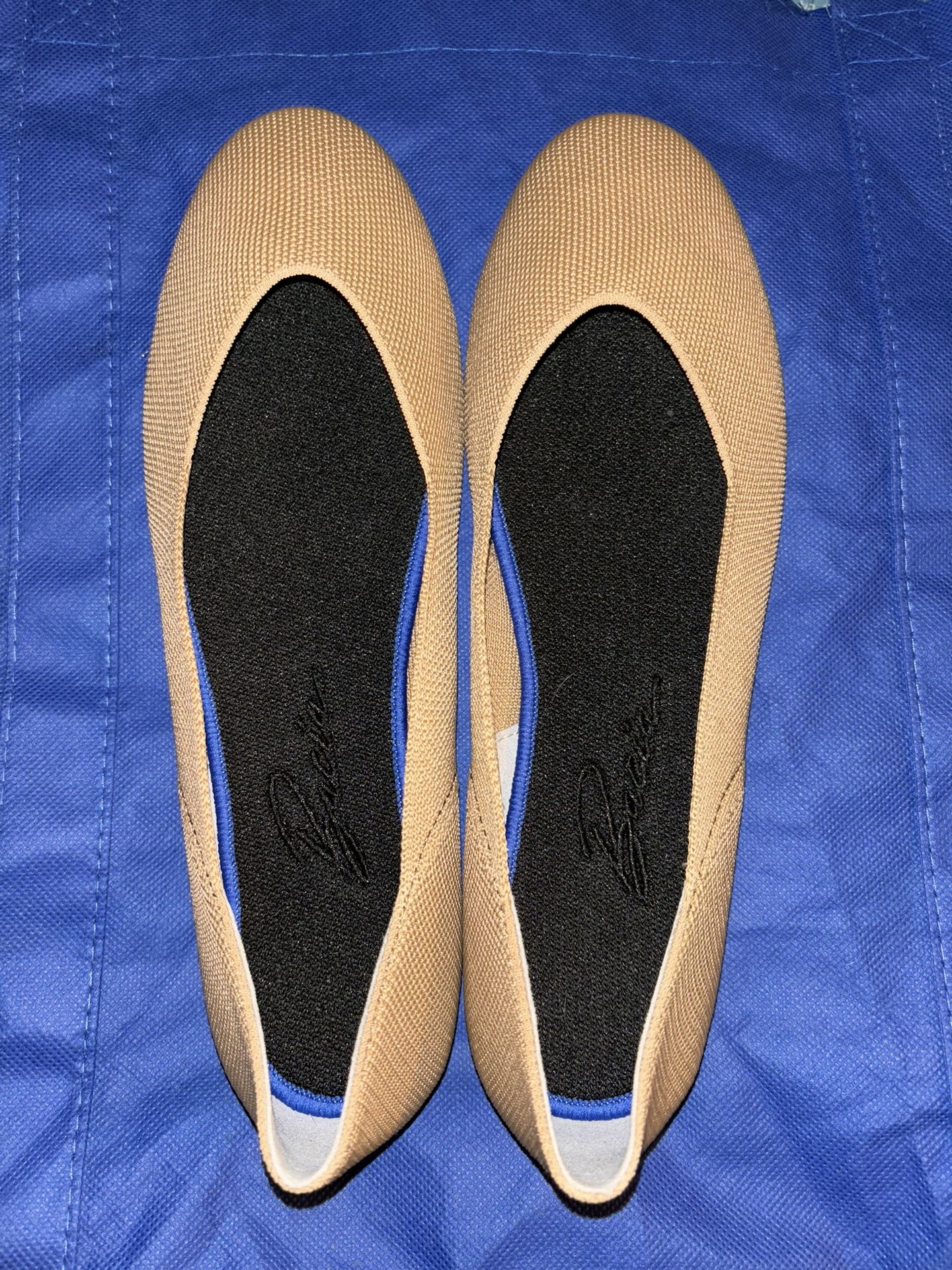 New Bacia Golden Beige Flat Shoes Size 8.5-9