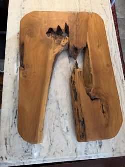 Mid Century solid cheek, wall, wood sculpture