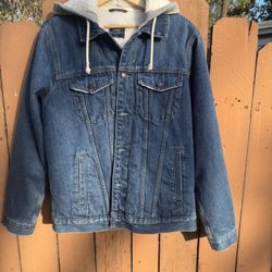 Men’s Jean Jacket With Hood (New)