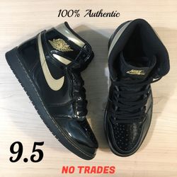 Size 9.5 Air Jordan 1 High “Black Metallic Gold”🤵