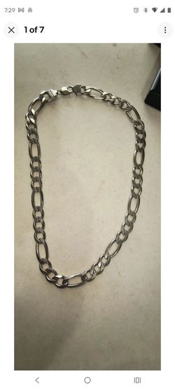 .925 Solid Heavy Sterling Silver Figaro Link Chain 13.6mm 24”Necklace 136 Grams