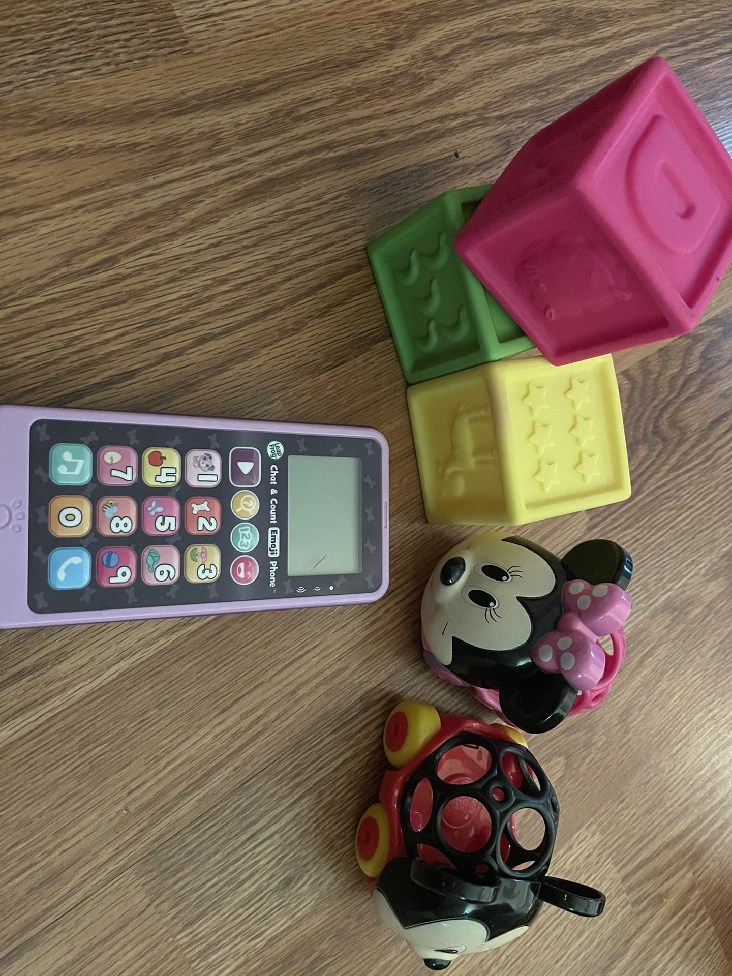 Baby Toys—Vtech Phone…blocks..Mickey And Minnie Mouse Cars 