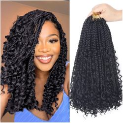 4 Bundles of Box Braid Crochet Extensions 
