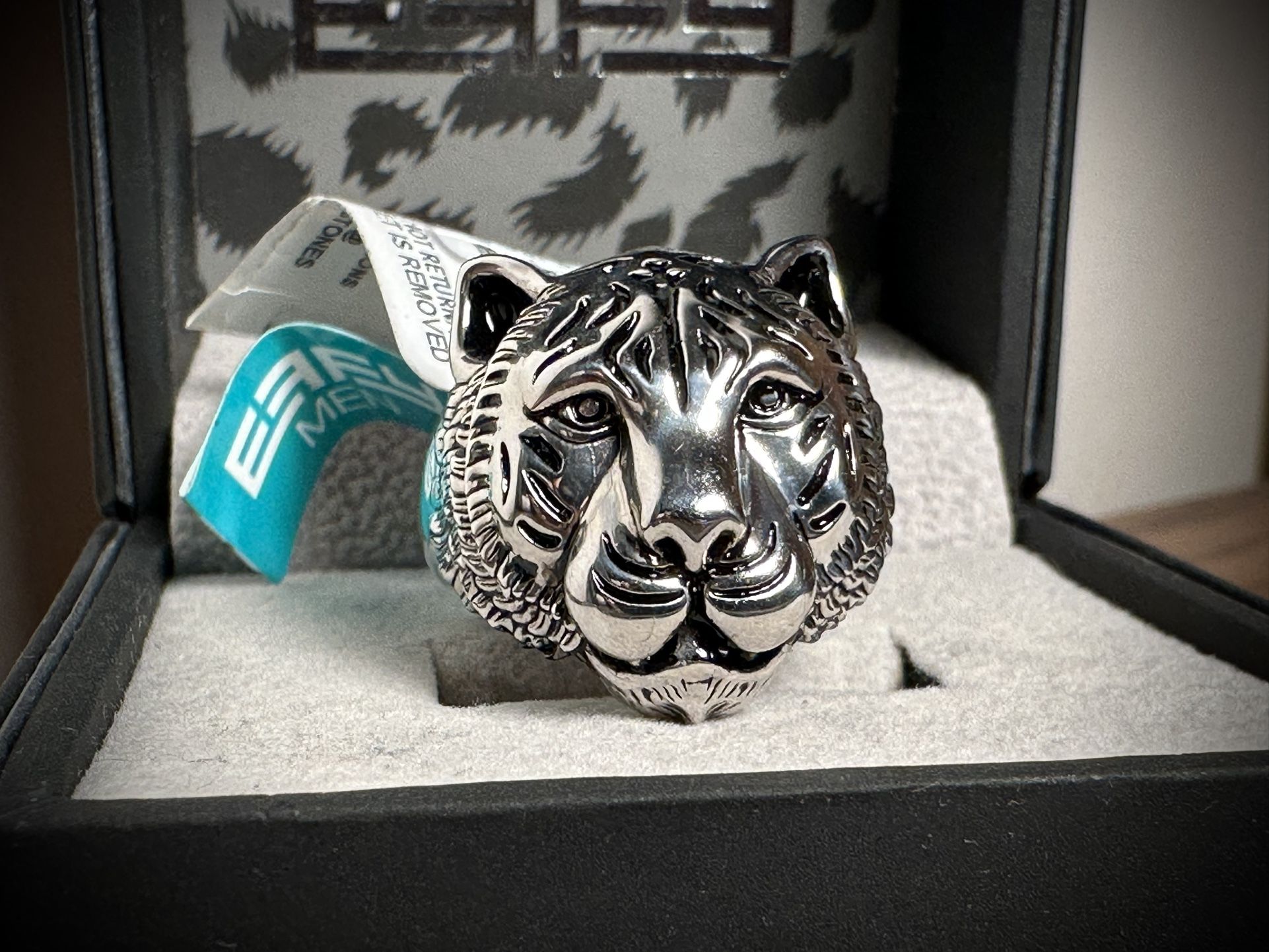 EFFY COLLECTION EFFY® Men's Tiger Ring in Sterling Silver Brand New/Never Worn (Originally $400)