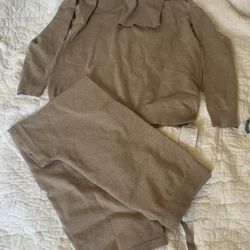 Beige Pants & Sweater Set