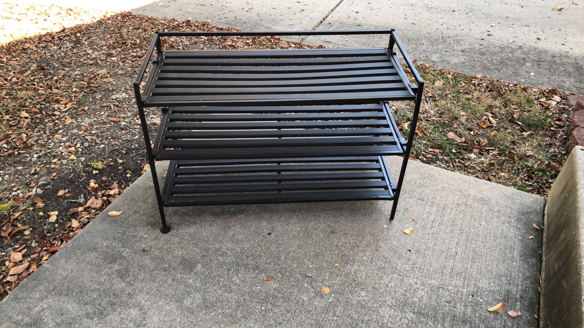 3 Tier Shoe Rack.  Comes Completely Apart And Folds Up