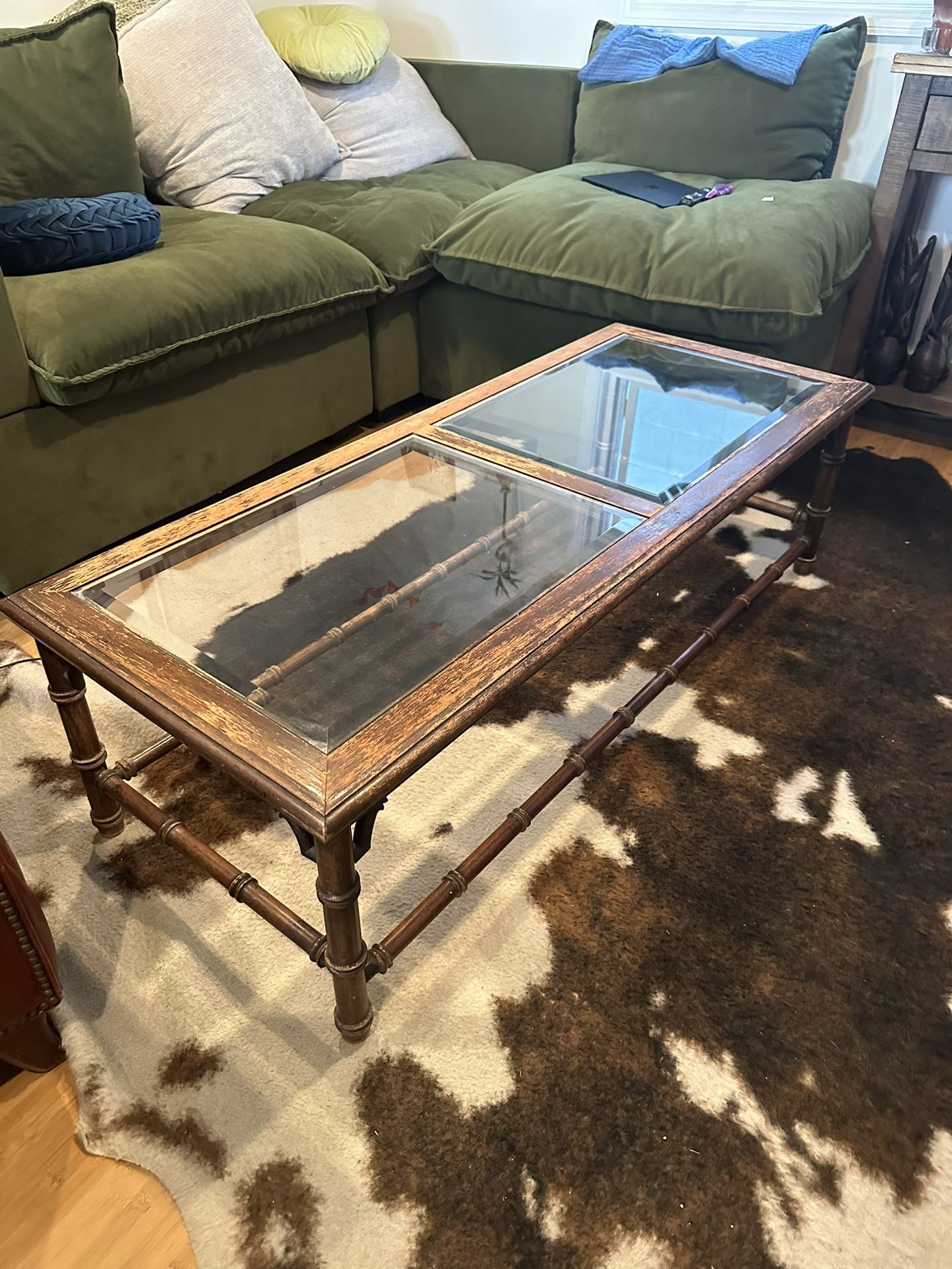 Antique Wooden/glass Table