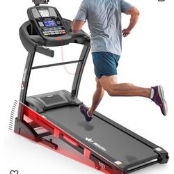 Treadmill with Auto Incline, 4.5HP Folding Treadmills for Home 300 Ib Capacity, 15% Auto Incline Treadmill, 10 mph Speed & 50"x18" Wide Belt, Bluetoot