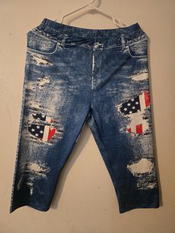 Faux Denim LEGGINGS M/L NWOT