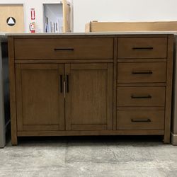 49'' Bathroom Vanity Solid Wood Cabinet Stone Countertop(Top Damaged )